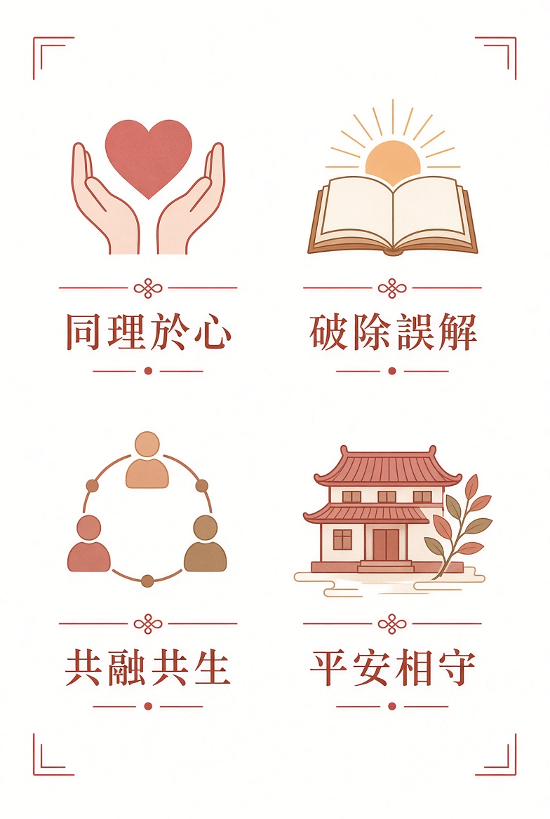 四大核心價值：同理、破除誤解、共融、平安